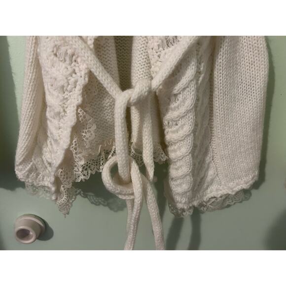 Vintage by Storybook Knits Lace Trim Coquette  Sweater M FairyBoho Cottage - Picture 10 of 11